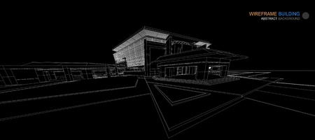 Wireframe of building