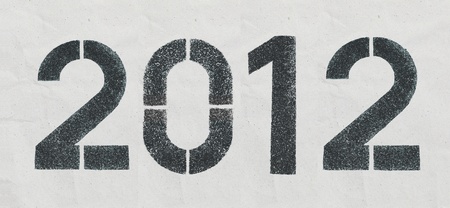 2012, Pencil sketch of numbers on vintage paper texture