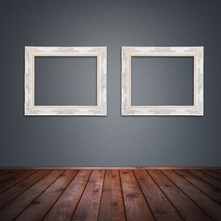 Photo frame on the wall in vintage room background