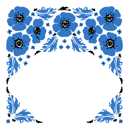 Happy Birthday Card with hand drawn sketch herbs and wildflowers. Vector illustration.のイラスト素材