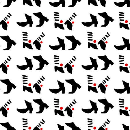 Seamless pattern of dancing feet. Vector Illustration.のイラスト素材