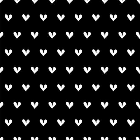 Small white hearts. Seamless pattern of love symbols. Valentine's Day and wedding backgrounds collection. Vector illustration a black backgroundのイラスト素材