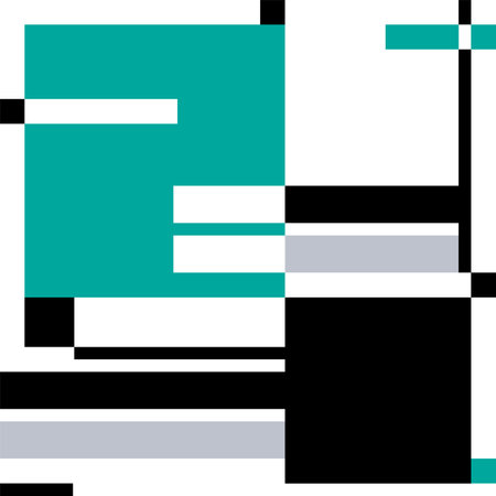 Emerald rectangle and black geometric elements. Abstract Geometric Composition.のイラスト素材