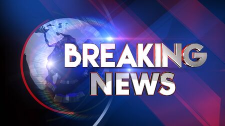Breaking news 3D rendering Virtual set studio for chroma footage Realize your vision for a professional-looking studioの写真素材