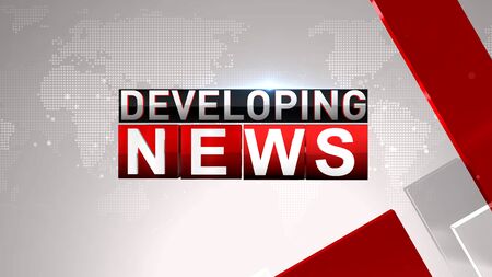 Breaking news 3D rendering Virtual set studio for chroma footage Realize your vision for a professional-looking studioの写真素材