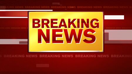 Breaking news 3D rendering Virtual set studio for chroma footage Realize your vision for a professional-looking studioの写真素材