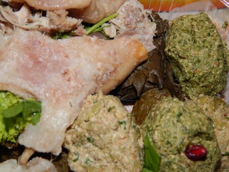 Restaurant food and textures in dishes cakesの写真素材