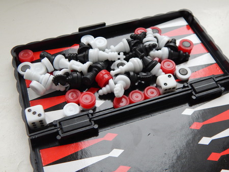 Board games, chess and checkers, figures