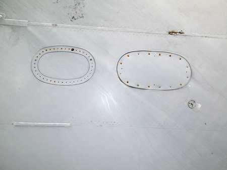 Aviation textures plating of aircraft and helicopter rivetsの写真素材