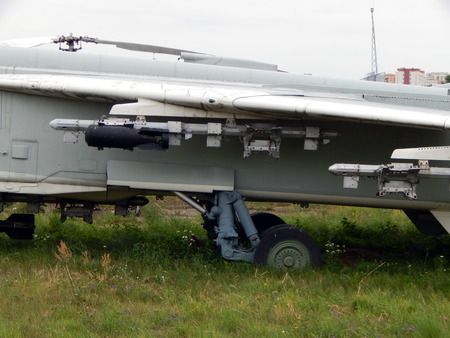 Aviation chassis of an airplane and a helicopter at the airport