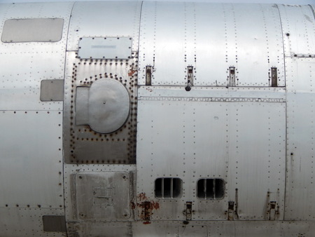Aviation textures plating of aircraft and helicopter rivetsの写真素材