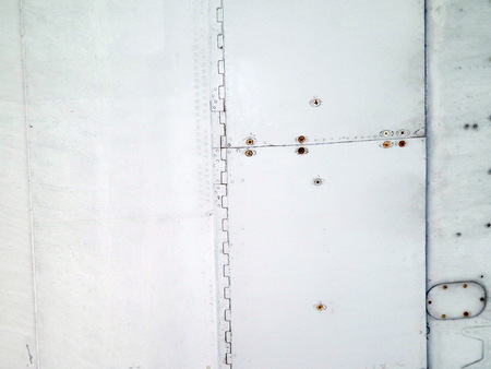 Aviation textures plating of aircraft and helicopter rivetsの写真素材