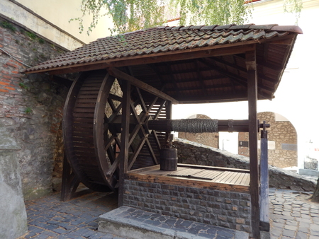 The eleventh century castle on the volcanic mountain, architecture and elementsのeditorial素材