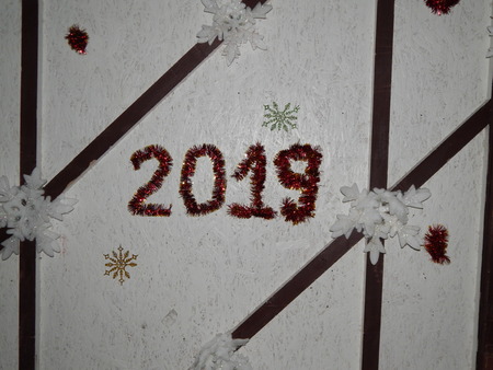 Garlands and decorations for the holiday Christmas and New Yearの写真素材