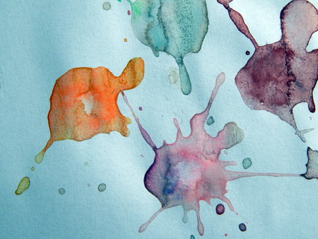Watercolor illustrations drawn paints on white paper backgroundの写真素材
