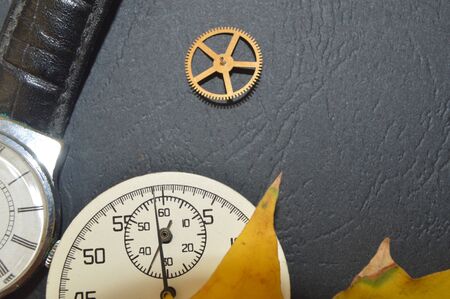 Clockwork and details shot in close-up the composition