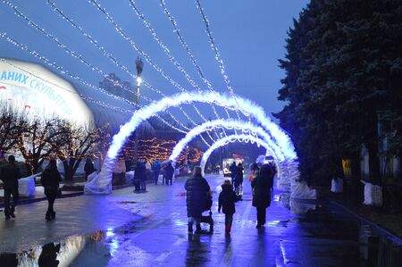 KIEV, UKRAINE - DECEMBER 27, 2019: âExhibition of Achievements of National Economy, Winter countryのeditorial素材