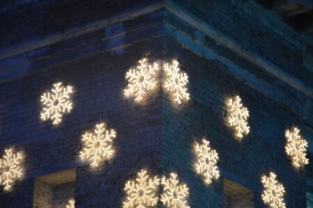 New Year decorations night city design details and elements lightingの写真素材
