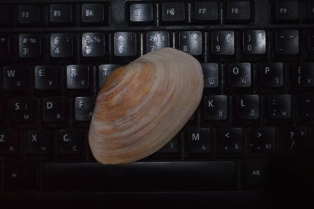 Various objects on the background of a computer the keyboard