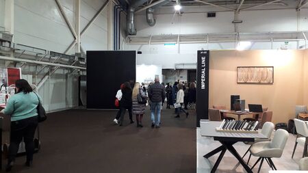 KIEV, UKRAINE - FEBRUARY 5, 2020: Exhibition Interior Mebel 2020 in the International Centreのeditorial素材