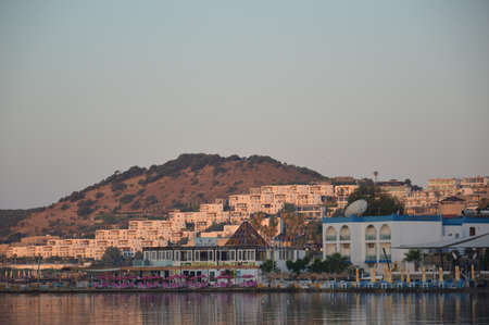 GUMBET, TURKISH - JULY 02, 2020: Beach and beach panorama in the Bodrumのeditorial素材
