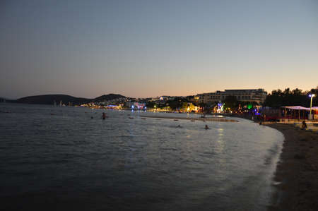 GUMBET, TURKISH - JULY 02, 2020: Beach and beach panorama in the Bodrumのeditorial素材