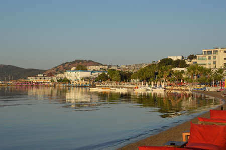 GUMBET, TURKISH - JULY 02, 2020: Beach and beach panorama in the Bodrumのeditorial素材