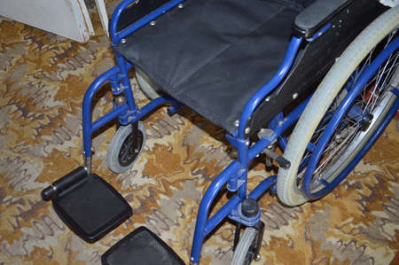 Wheelchair in various positions and the detailsの写真素材