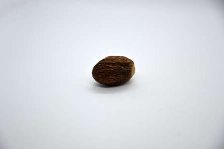 Edible dried walnut on white the background