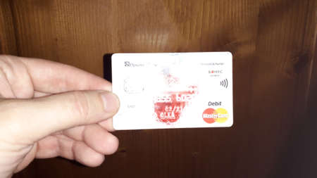 KIEV, UKRAINE - NOVEMBER 14, 2020: Bank credit and debit the cardのeditorial素材