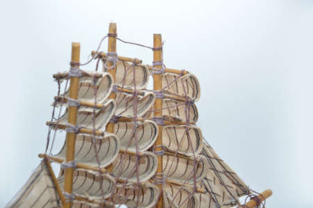 Varnished model of a the sailing shipの写真素材