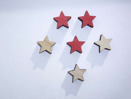 Red and yellow stars on a the white background