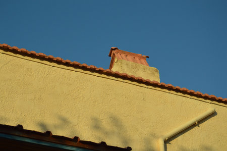Traditional architecture of Theologos village on the island of a the Rhodes in Greeceの写真素材