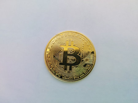 Symbol of the first cryptocurrency the bitcoin