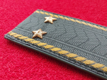 Shoulder straps of a lieutenant for the military serviceの写真素材