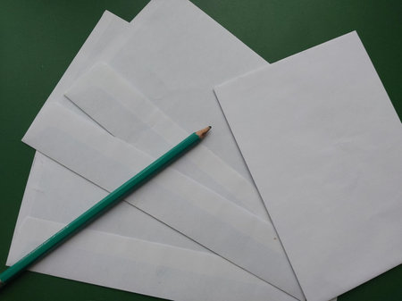 Envelope for sending letters in the post officeの写真素材