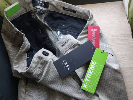 KYIV, UKRAINE - September 28, 2023: Brand clothing tags New Yorker the fashionのeditorial素材