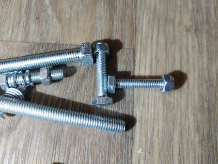 Bolts nuts for the metal connectionsの写真素材