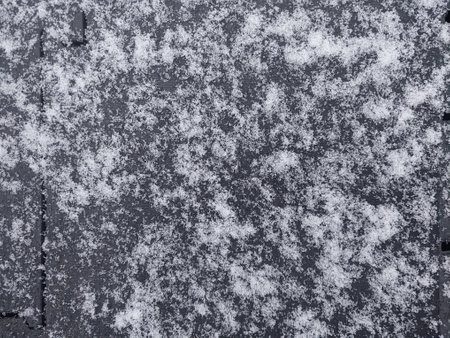 Texture of fallen snow on the objectsの写真素材