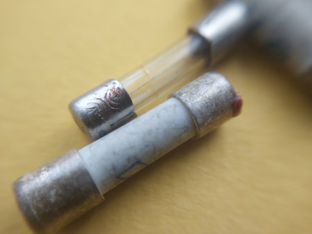 KYIV, UKRAINE - January 24, 2024: Electric fuse for the power electrical equipmentのeditorial素材