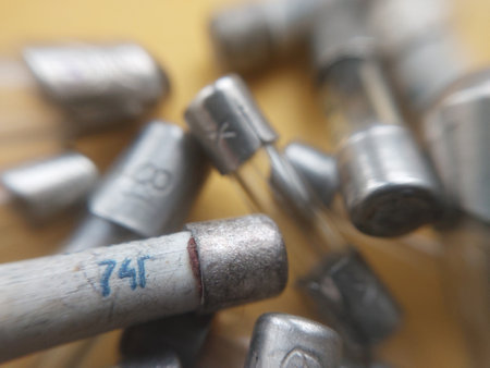 KYIV, UKRAINE - January 24, 2024: Electric fuse for the power electrical equipmentのeditorial素材