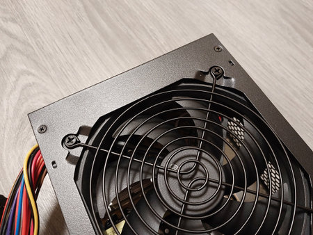 KYIV, UKRAINE - February 8, 2024: Computer the power supply repairのeditorial素材