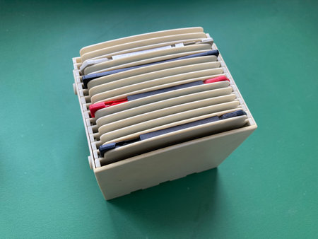KYIV, UKRAINE - March 20, 2024: Floppy disks for storing computer the information