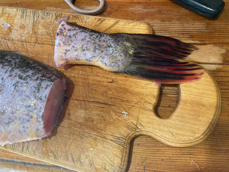 Cutting freshwater predatory fish the pike