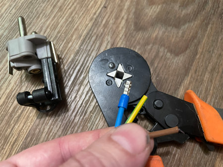 Process of electrical wiring installation inside a residential house