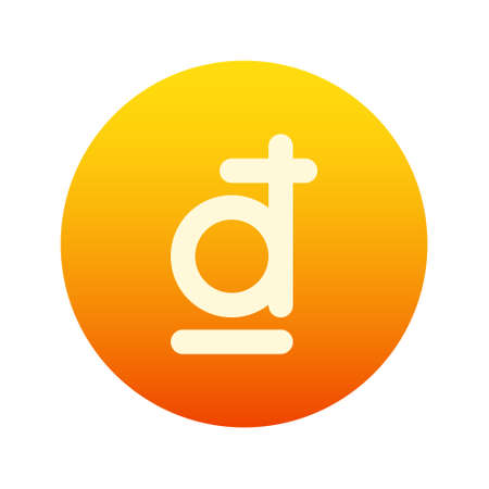 Illustration vector graphic icon of Vietnam Dong currency. Gradient Style Icon. Vector illustration isolated on white background. Perfect for website or application design.のイラスト素材