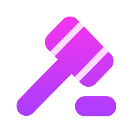 Illustration vector graphic icon of Judge Hammer Icon. Gradient Style Icon. Vector illustration isolated on white background. Perfect for website or application design.のイラスト素材