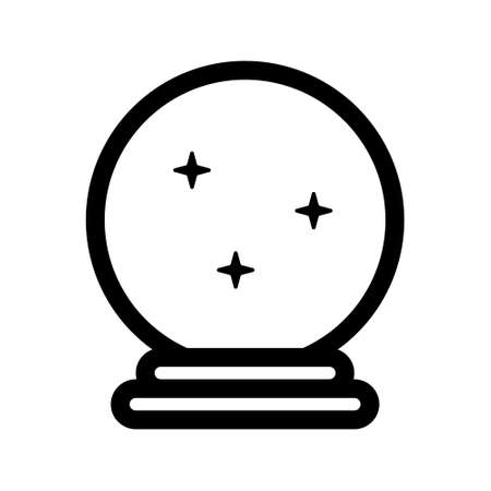Illustration vector graphic icon of Crystal Ball. Outline Style Icon. Halloween Themed Icon. Vector illustration isolated on white background. Perfect for website or application design.のイラスト素材
