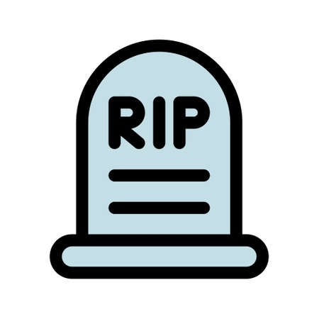 Illustration vector graphic icon of Grave. Filled Line Style Icon. Halloween Themed Icon. Vector illustration isolated on white background. Perfect for website or application design.のイラスト素材