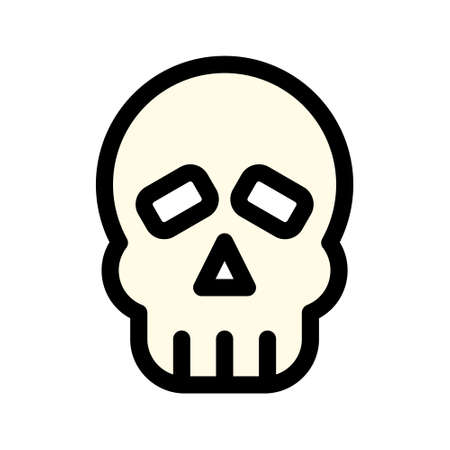 Illustration vector graphic icon of Skull. Filled Line Style Icon. Halloween Themed Icon. Vector illustration isolated on white background. Perfect for website or application design.のイラスト素材